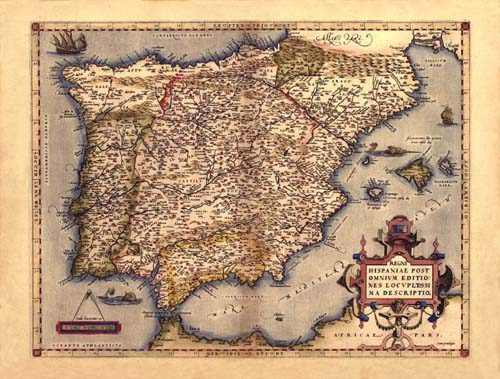 Old map of Spain