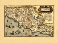 Old map of Italy by Abraham Ortelius