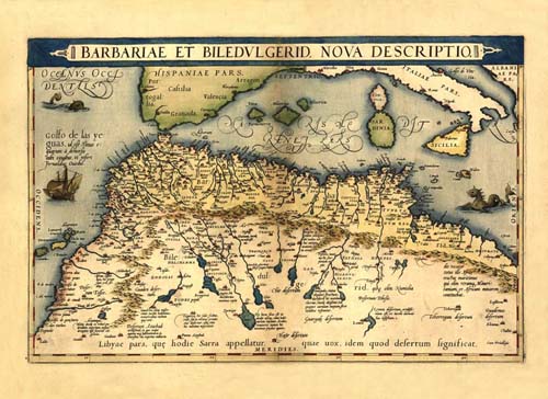Old map of North Africa