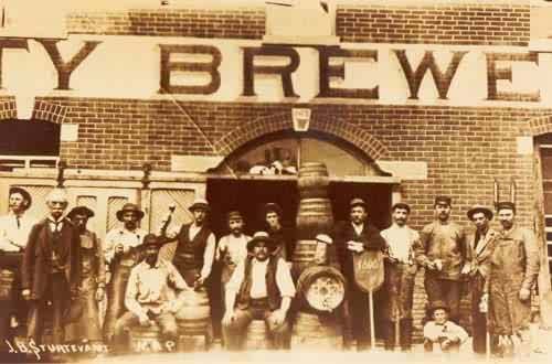 Men in front of Boulder City Brewery