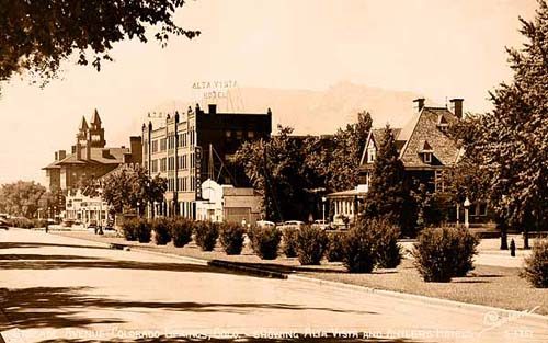 Cascade Avenue- Colorado Springs-Showing Alta Vista and Antlers Hotels