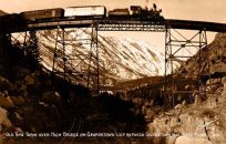 Old Time Train over High Bridge on Georgetown Loop Between Georgetown and Silver Plume