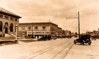 Post Office and Business Section-College Ave