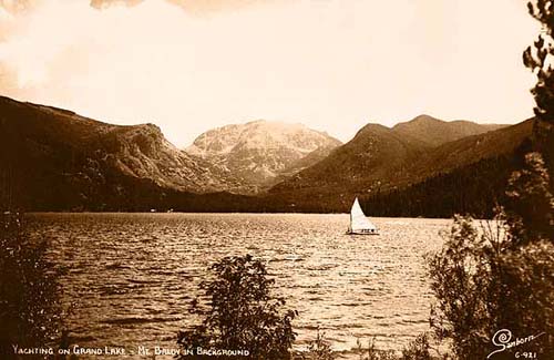 Yachting on Grand Lake - Mt. Baldy in Background