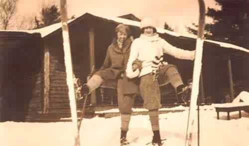 Two Women Skiers Pose for Camera