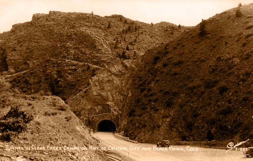 Tunnel in Clear Creek Canyon on Hwy to Central City and Black Hawk Tunnel in Clear Creek Canyon on Hwy to Central City and Black Hawk