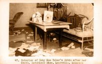 Interior of Baby Doe Tabor's Cabin after her death. Matchless Mine