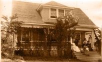 On the Porch of Hazel Cottage