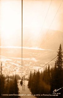 Looking Down Aspen Chair Lift with a Glimpse of Aspen