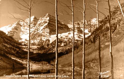 Maroon Peaks from Maroon Lake near Aspen