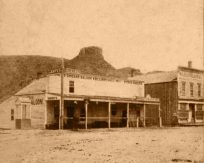 Cheney's Chicago Saloon and Billiard Hall and the Golden City Fire Brick Works.  Golden