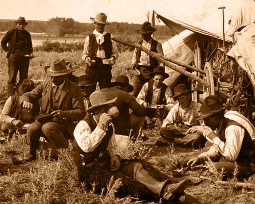 Dinner time at a cowboy's camp