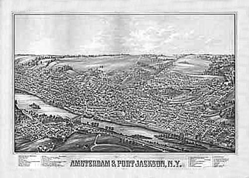 Bird's-eye View of Amsterdam and Port Jackson