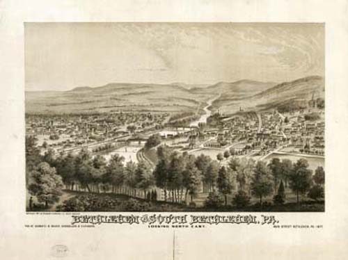 Bird's-eye View of Bethlehem and South Bethlehem