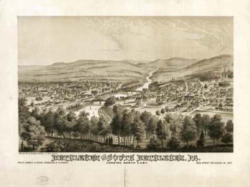 Bird's-eye View of Bethlehem and South Bethlehem Bird's-eye View of Bethlehem and South Bethlehem