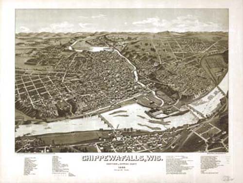 Bird's-eye View of Chippewa Falls Bird's-eye View of Chippewa Falls