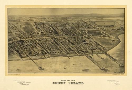 Bird's-eye View of New York City(Coney Island)