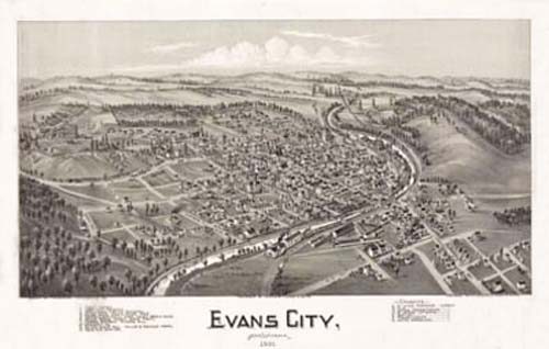 Bird's-eye View of Evans City