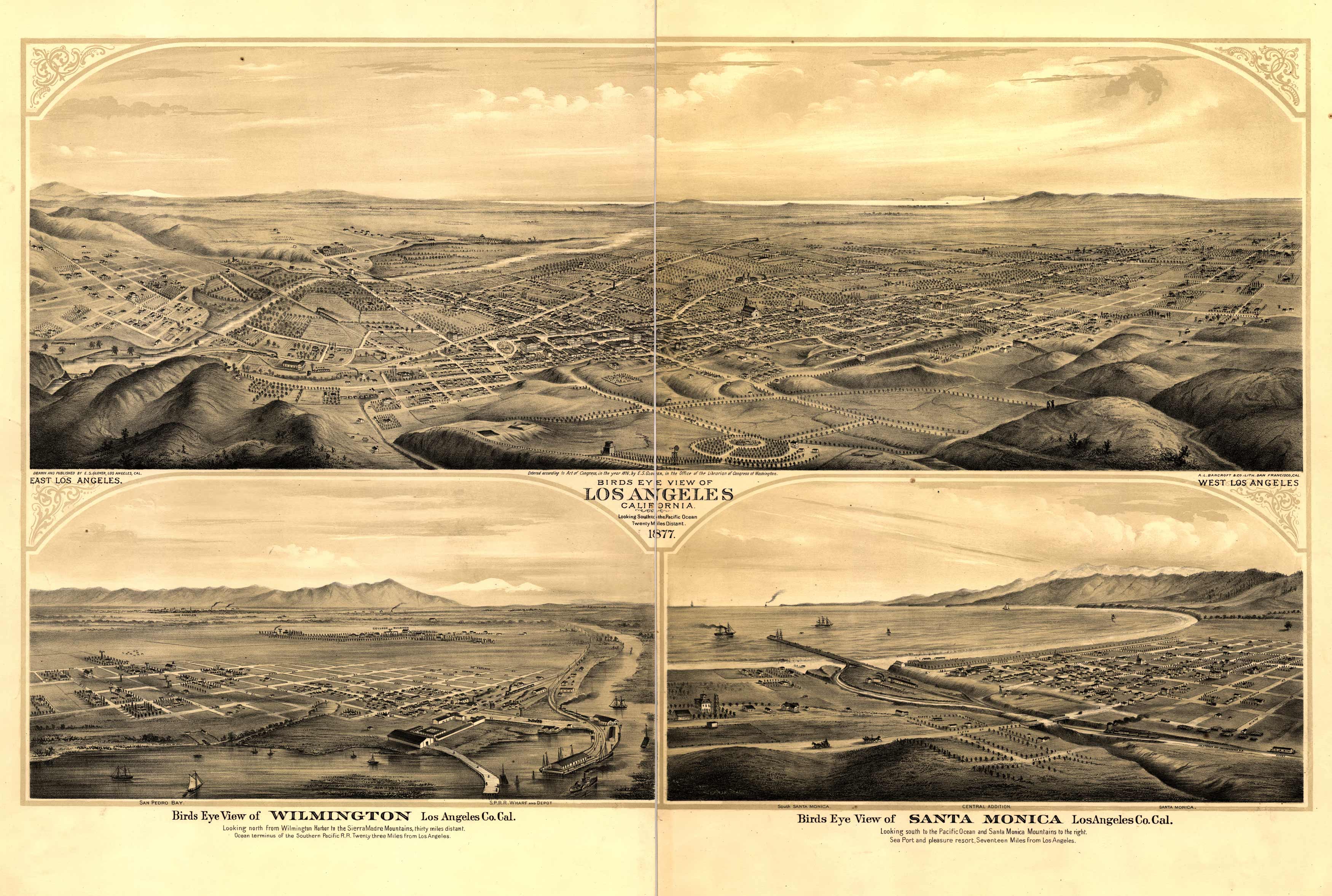 Bird's-eye View of Los Angeles and Santa Monica Bird's-eye View of Los Angeles and Santa Monica