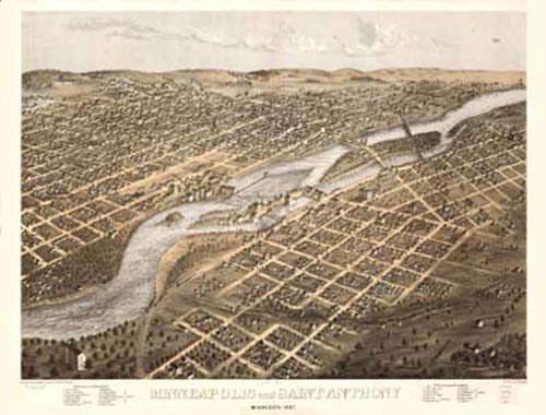 Bird's-eye View of Minneapolis and St. Anthony(Falls) Bird's-eye View of Minneapolis and St. Anthony(Falls)