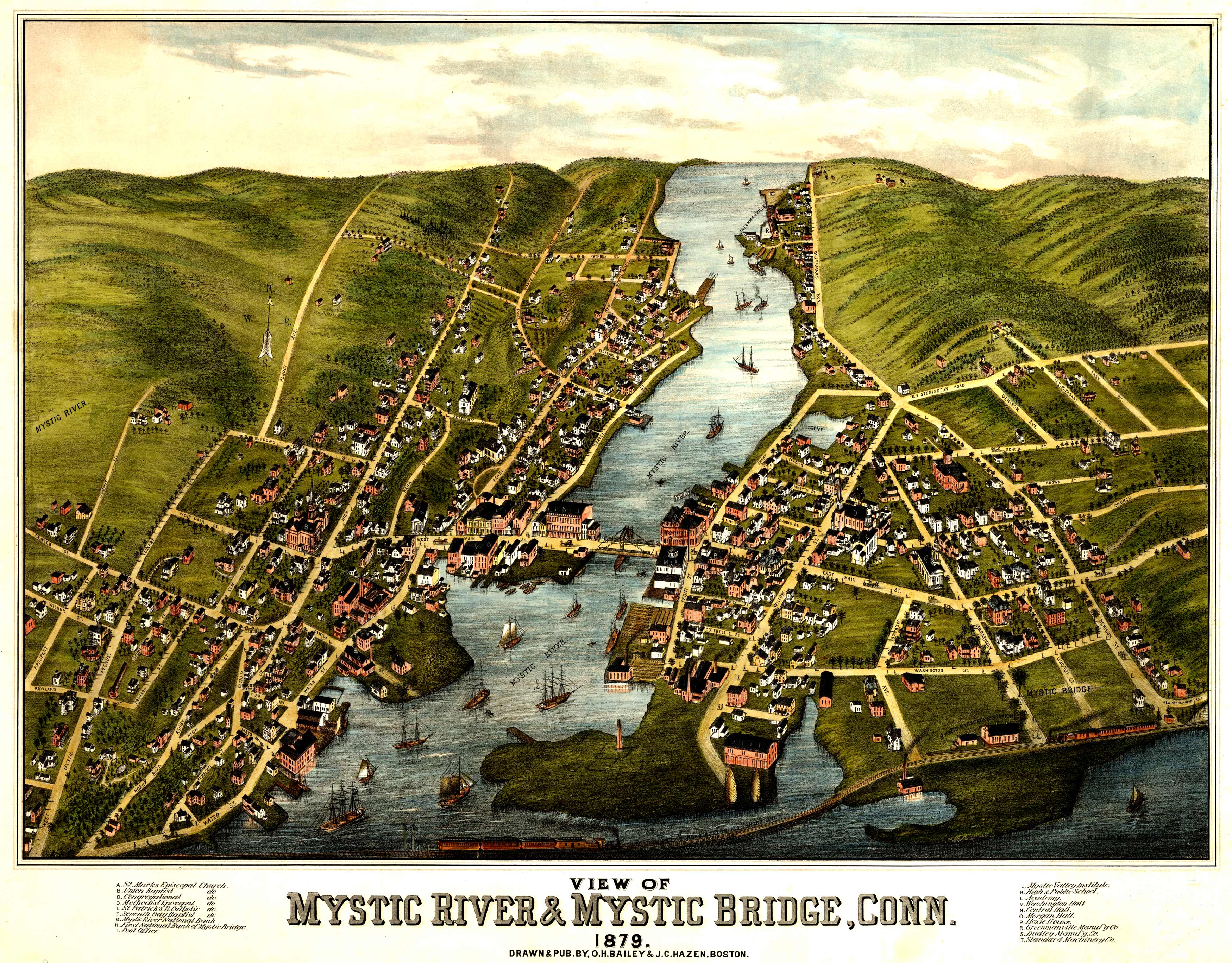 Bird's-eye View of Mystic Bridge Bird's-eye View of Mystic Bridge