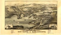 Bird's-eye View of Newcastle and Damariscotta