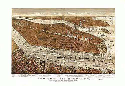 Bird's-eye View of New York City and Brooklyn