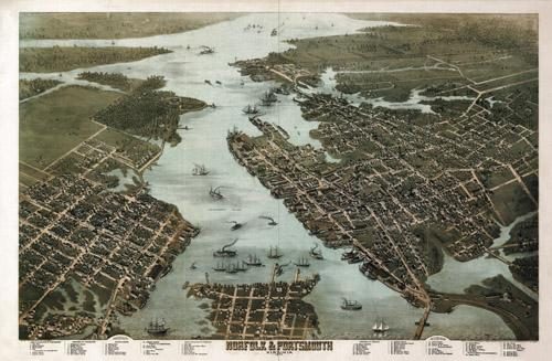 Bird's-eye View of Norfolk and Portsmouth