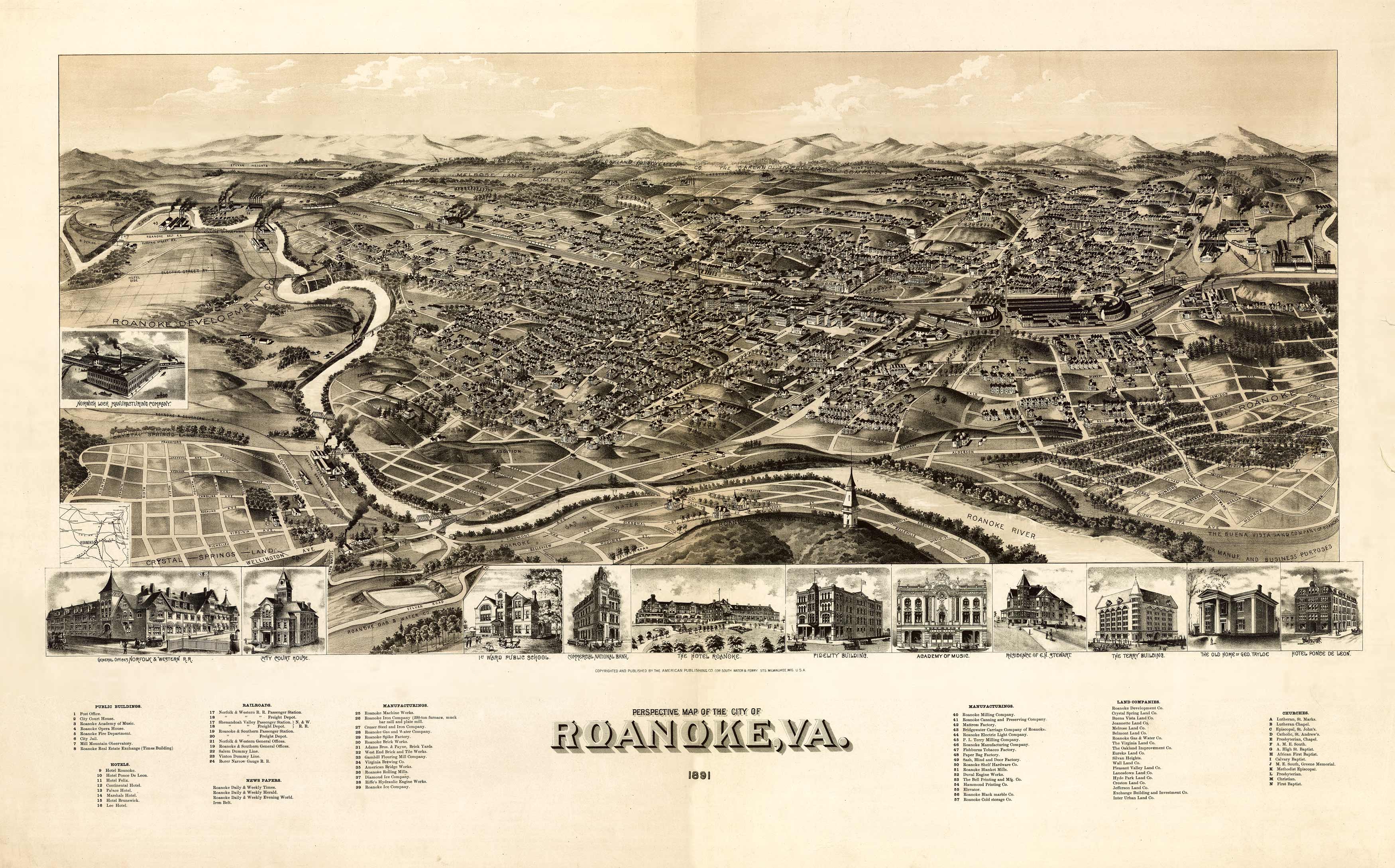Bird's-eye View of Roanoke