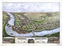 Bird's-eye View of Turners Falls Massachusetts