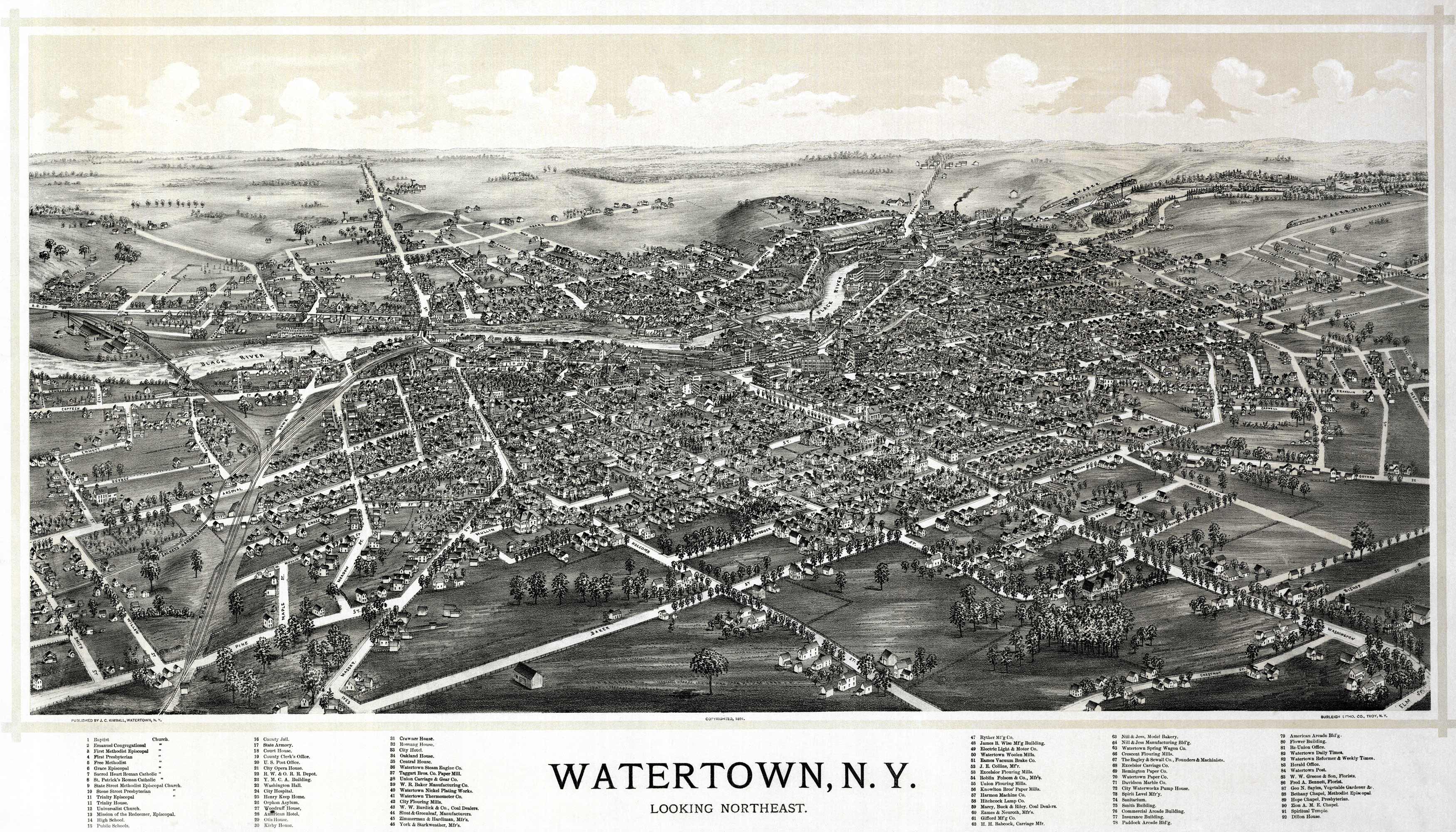 Bird's-eye View of Watertown