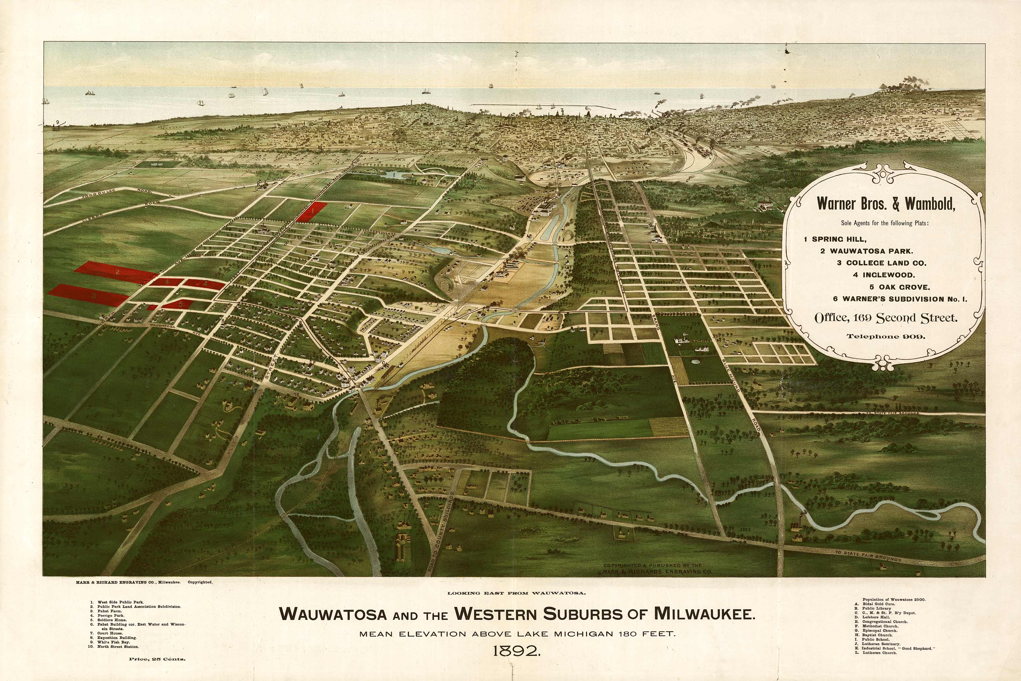 Bird's-eye View of Milwaukee and Wauwatosa Bird's-eye View of Milwaukee and Wauwatosa