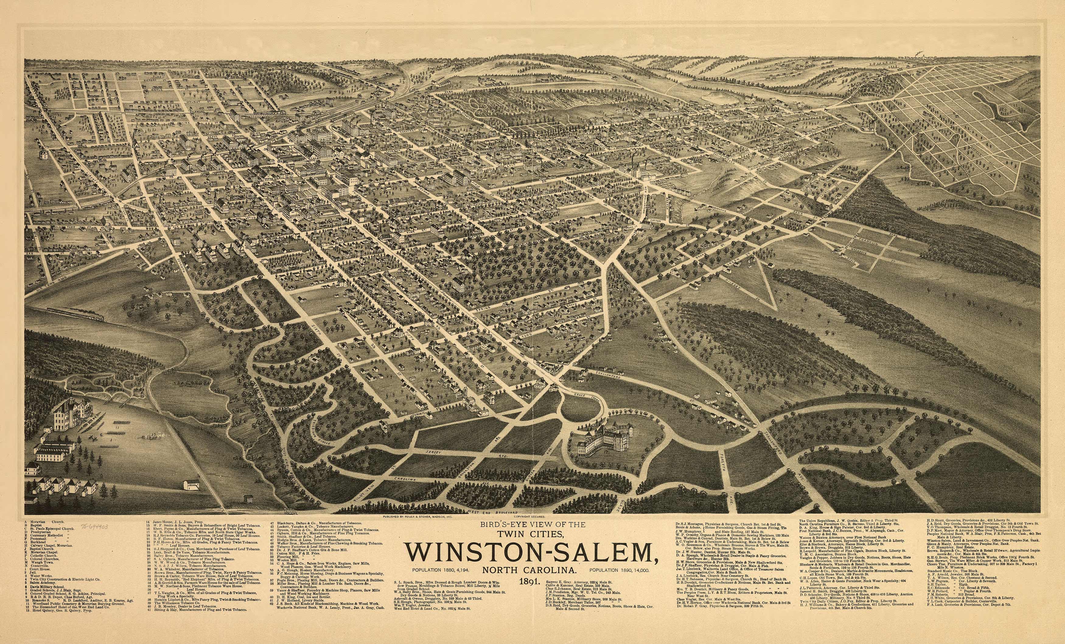 Bird's-eye View of Winston-Salem