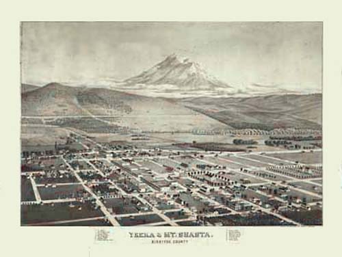 Bird's-eye View of Yreka and Mt. Shasta