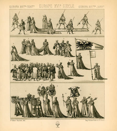 Europe - 16th Century - Funeral of Catholic Prince Chevalier - the Convoy - Coats of Mourning Europe - 16th Century - Funeral of Catholic Prince Chevalier - the Convoy - Coats of Mourning
