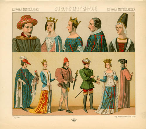Europe Middle Ages - Civil Costumes of the French Nobles
