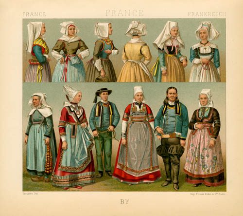traditional dress of french Bridal Dress, August 1823 Traditional French Clothing - How