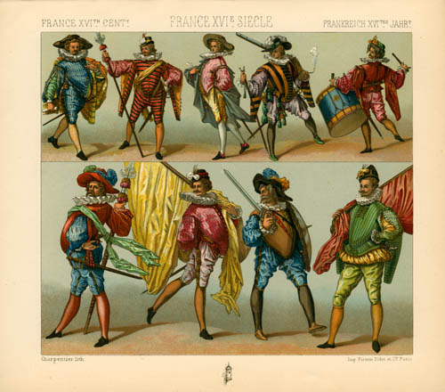France and Flanders - 16th Century - Costumes of the Infantry