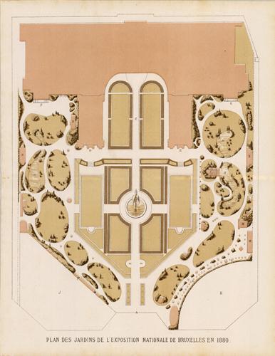 Plan Des Jardins De L'Exposition Nationale De Bruxelles En 1880 (Plan of the Gardens of the National Exposition of Brussels in 1880)