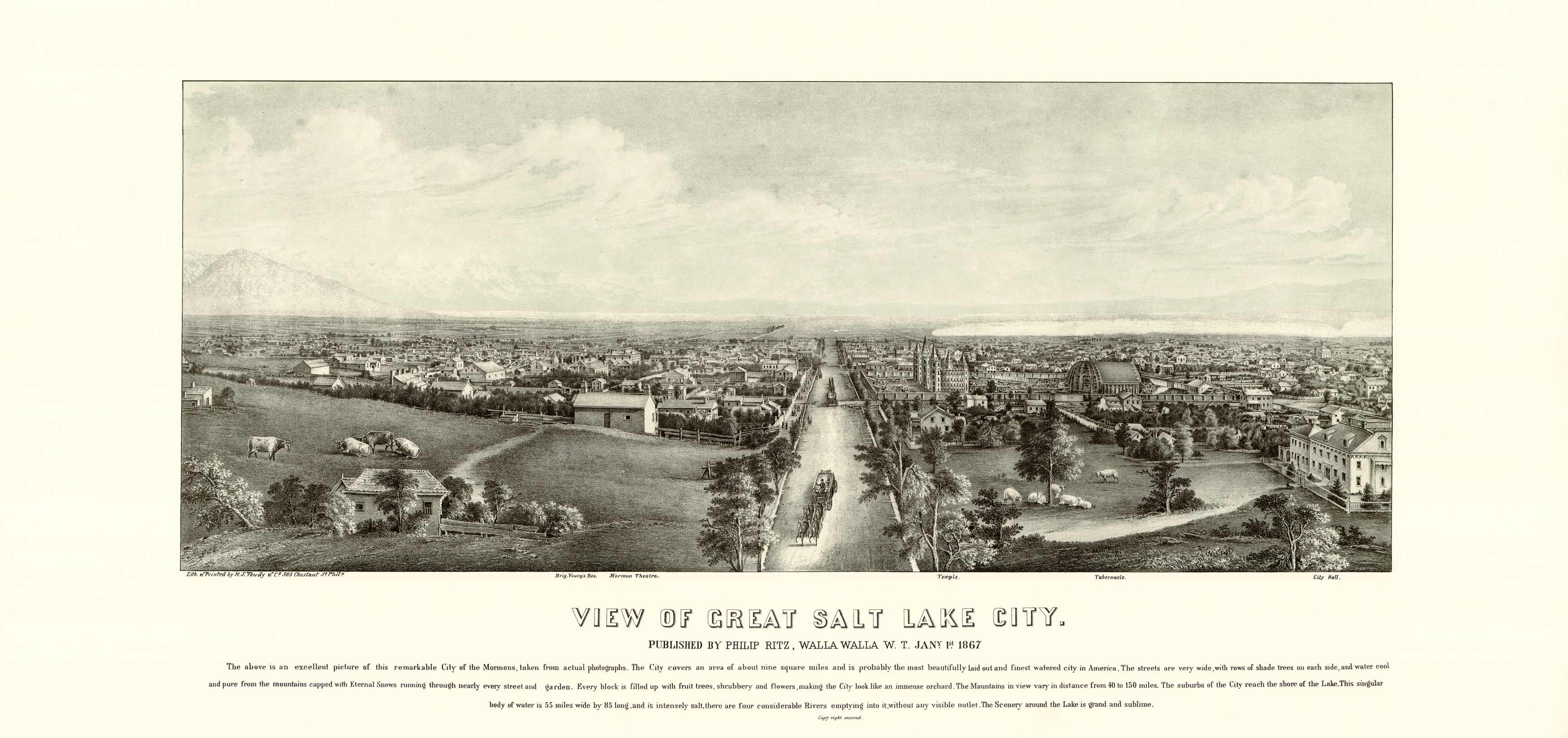 View of Great Salt Lake City - 1867 View of Great Salt Lake City - 1867