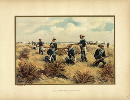 U.S. Army - Infantry Attacked by Indians - 1876 U.S. Army - Infantry Attacked by Indians - 1876
