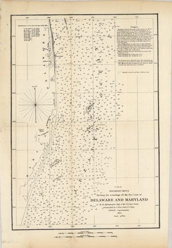 C No.3 Prelimiary Sketch Showing the surroundings off the Sea Coast of Delaware and Maryland C No.3 Prelimiary Sketch Showing the surroundings off the Sea Coast of Delaware and Maryland