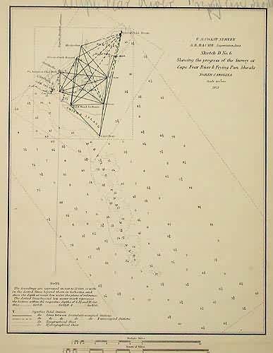 U.S. Coast Survey Sketch D No. 6 Showing the Progress of the Survey at Cape Fear River & Frying Pan Shoals North Carolina