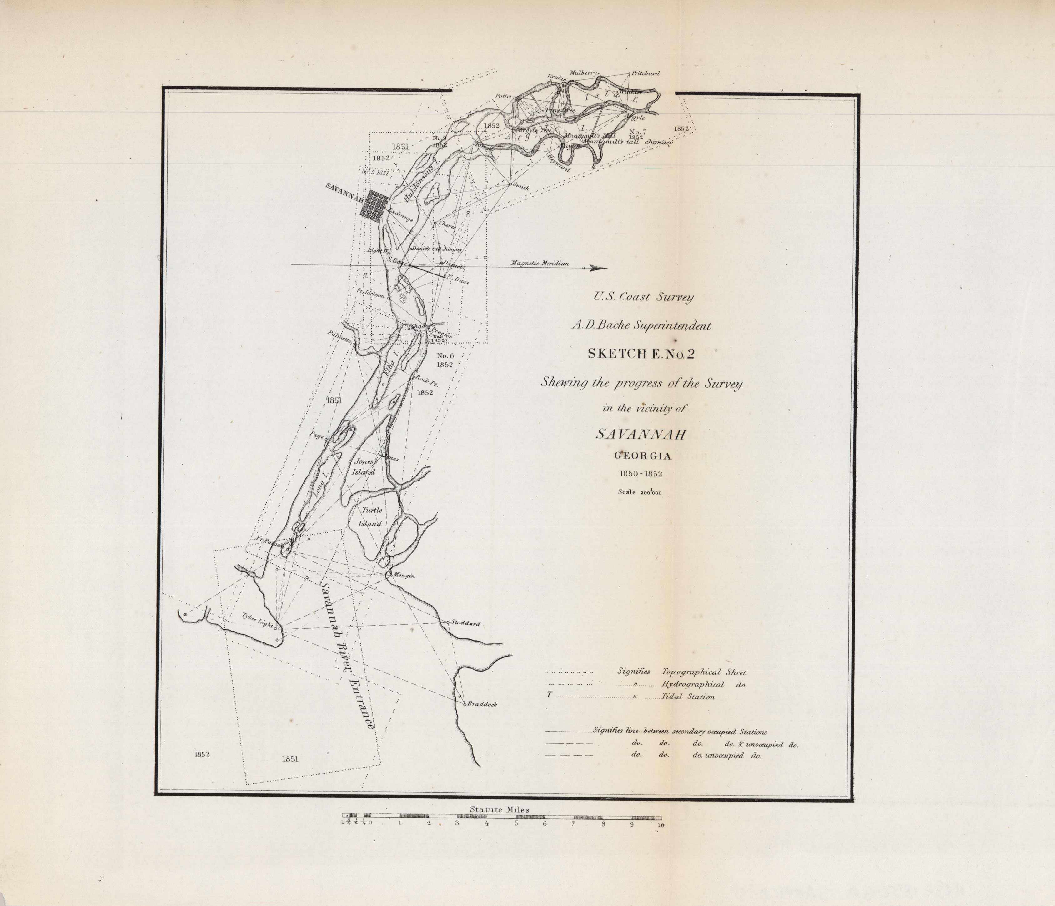 U.S. Coast Survey Sketch E No. 2 Showing the Progress of the Survey in the Vicinity of Savannah Georgia