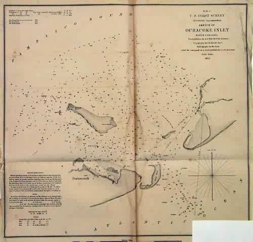 U.S. Coast Survey Sketch of Ocracoke Inlet North Carolina