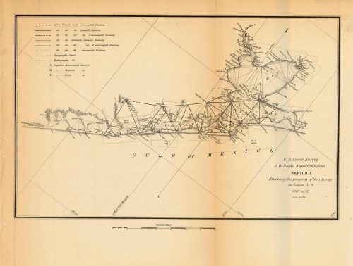 Antique Coastal Survey- Galveston Bay