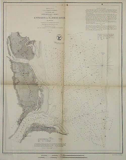 U.S. Coast Survey Prelininary Chart of the Entrance to St. Johns River Florida'