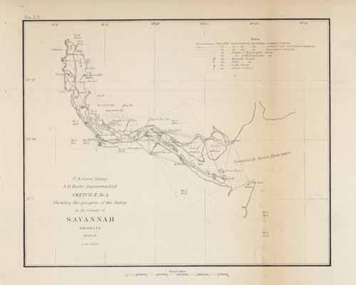 U.S. Coast Survey Sketch E No. 2 Showing the Progress of the Survey in the Vicinity of Savannah Georgia