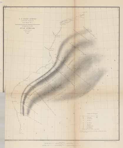 U.S. Coast Survey Showing the Positions and Comparison of Observations of Temperatures in the Gulf Stream