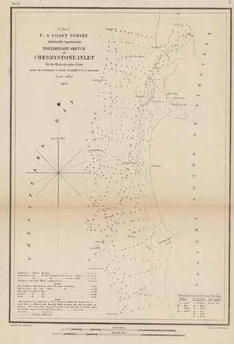 U.S. Coast Survey Preliminary Sketch of Cherrystone Inlet